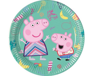Talerzyki Papierowe Peppa Pig Zielone 20cm 8szt