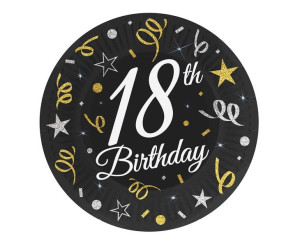 Talerzyki Papierowe 18 Th Birthday 18cm, 6szt