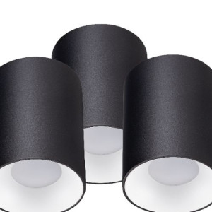 3x Oprawa natynkowa sufitowa tuba GU10 spot czarna biała CEILING LAMP 03B/W