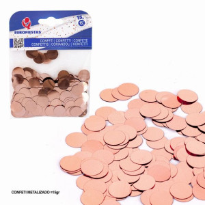 Konfetti Kółka Błyszczące Gold Rose 15mm (15g)