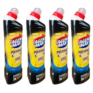 4x Płyn Wc Agent Max Pogromca Kamienia Fresh Żółty