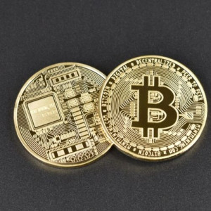 Bitcoin Btc Złota Moneta Kolekcjonerska + Kapsel