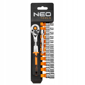 Klucze nasadowe 1/4" grzechotka zestaw 14szt. 10-000