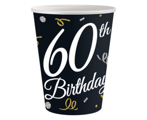 Kubeczki Papierowe 60th Birthday 240ml,6szt