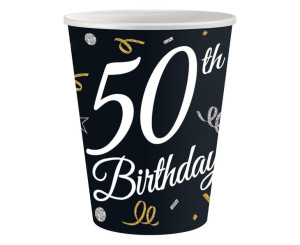 Kubeczki Papierowe 50th Birthday 240ml 6szt