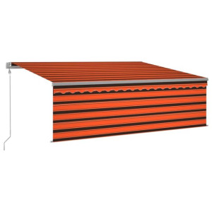 Automatyczna markiza z zasłoną, 4x3 m, pomarańczowo-brązowa