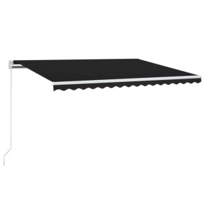 Ręcznie zwijana markiza z LED, 400 x 350 cm, antracytowa