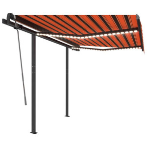 Automatycznie zwijana markiza, LED i czujnik wiatru, 3x2,5 m