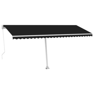 Ręcznie zwijana markiza z LED, 500 x 300 cm, antracytowa