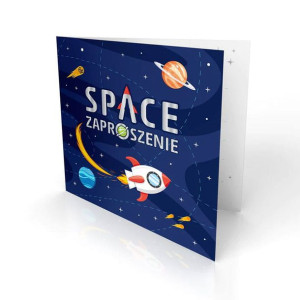 Zaproszenia Z Kopertą Space Kosmos 6szt
