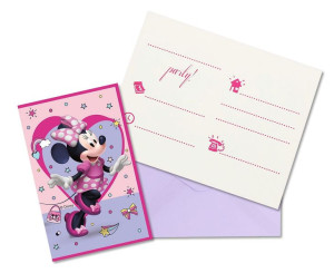 Zaproszenia Z Kopertami Minnie Junior 6szt