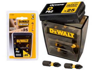 Bity końcówki UDAROWE Ph2 x25 25szt TORSION DeWalt