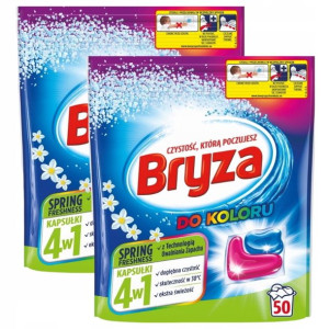 Bryza Caps 4w1 Kapsułki do Prania Koloru 50szt x2