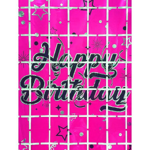 Kurtyna Panelowa Happy Birthday Różowa 1x2m Ścianka Do Zdjęć