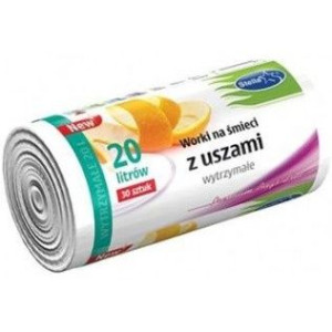 Worki na śmieci z uszami wytrzymałe 20L 30szt. białe (HD-LD) STELLA