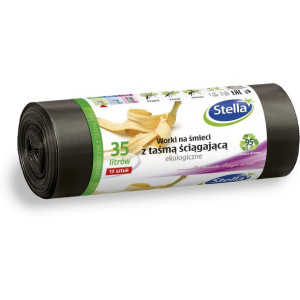 Worki na śmieci ekologiczne 35L 15szt. z taśmą (LDPE) STELLA WNS-4249