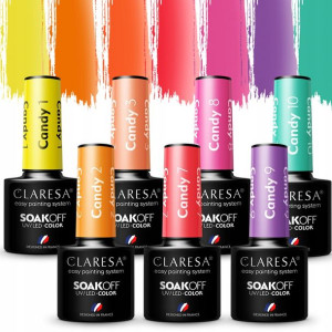 Claresa lakier hybrydowy paznokcie 7x CANDY OUTLET