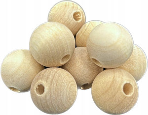 Koralik Drewniany Naturalne Decoupage 25mm 10szt