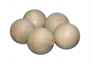 Koralik Drewniany Naturalne Decoupage 40mm 5szt