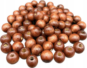 Koralik Koraliki Drewniane Brązowe