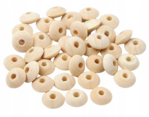 Koralik Koraliki Drewniane Płaskie Naturalne 10mm
