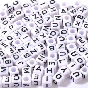 Koraliki Plastikowe Modułowe Literki Białe