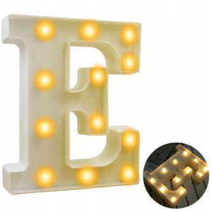 Świecąca Litera Literka Led - E - 22 Cm