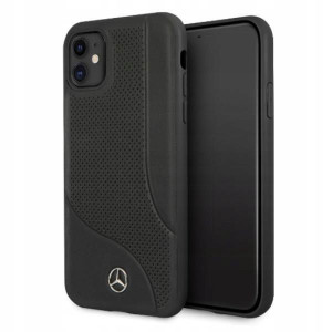 Etui Mercedes iPhone 11 czarny Leather Perforated