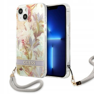 Guess Etui do iPhone 13 fioletowy Flower