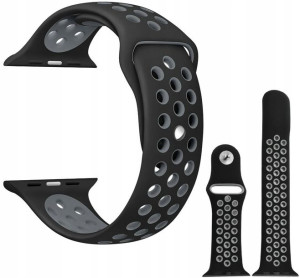 Pasek Do Apple Watch 1 2 3 4 5 6 Se Silikon Czarny