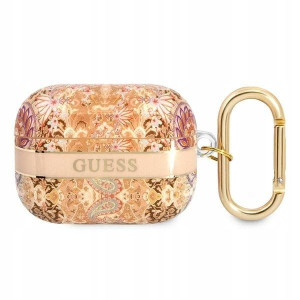 Guess Etui AirPods Pro cover złoty Paisley Strap