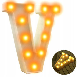 Lampa W Ksztalcie Litery V Świecąca Literka Led