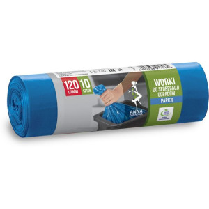 Worki do segregowania odpad.papierowych niebieskie LDPE 120L ANNA ZARADNA