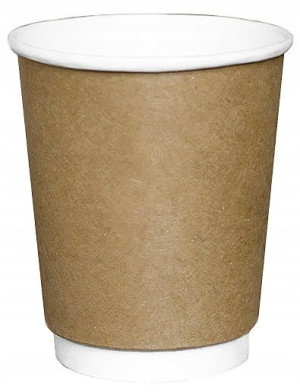 Kubki papierowe grube kraft 2-warstw 250ml 25szt