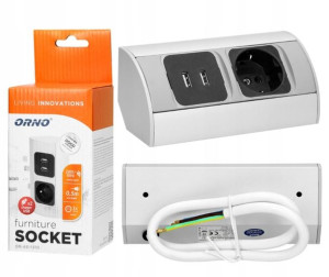 Gniazdo Meblowe 1x2p+z, 2xusb, Wersja Schuko