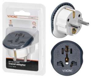 Adapter Podróżny Go To Europ 230v/13a Szary Virone