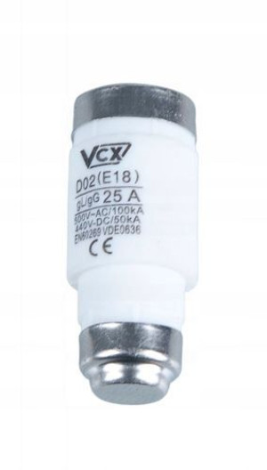 Wkładka Topikowa Bezpiecznikowa D02 20a 400v Vcx