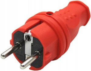 Wtyczka Gumowa Długi Korpus Ip44 230v Hermetyczna