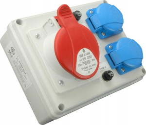 Rozdzielnica 32a/5p 2x 230v Schuko