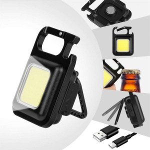 Lampka LED mini latarka COB otwieracz brelok USB