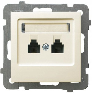 Gniazdo Telefoniczne 2x Gpt-2gn/m/27 Ecru As Ospel