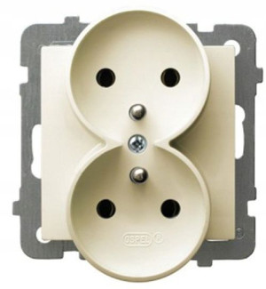 Gniazdo 2x Z/u B/r Gp-2grz/m/27 Ecru As Ospel