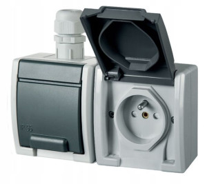 Aquant Gniazdo Natynkowe 2x2p+z Szary Elektroplast