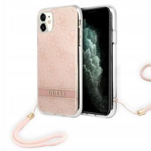 Guess do iPhone 11 pink hardcase 4G Print Strap