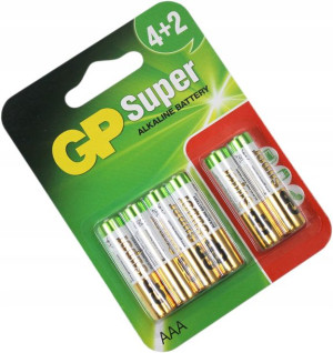 Bateria Alkaliczna Super Alkaline 1,5v Aaa Mała 6