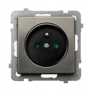 Sonata Inox Gniazdo Z/u Z Przesłonami Gp1rmzp/m/37