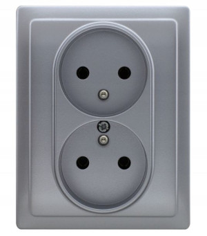 Vena Gniazdo 2x Z/u Aluminium Monoblok 514036 Kos