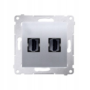 Simon 54 Gniazdo Hdmi 2x Srebrny Mat Dghdmi2.01/43