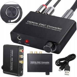 Konwerter Optyczny Toslink Coaxial Na 2xrca Jack