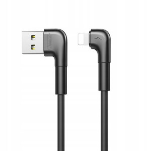 Remax kątowy kabel USB do Iphone 2,1 A 1 m czarny